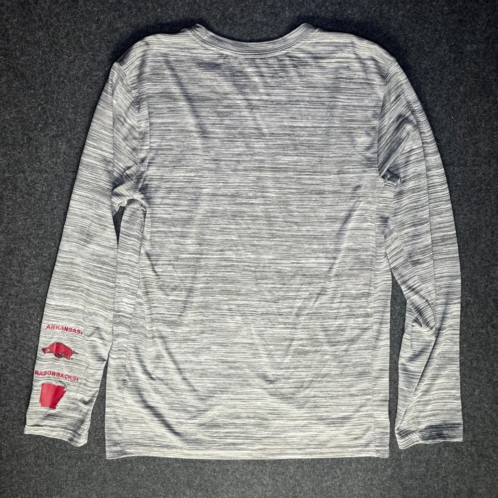 Nike Arkansas Razorbacks Mens Small Grey Dri-FIT Long Sleeve Tee